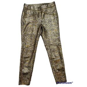Free People | Rio Gold Python Snakeskin Pull-On Leggings-OB987169 | Size Medium